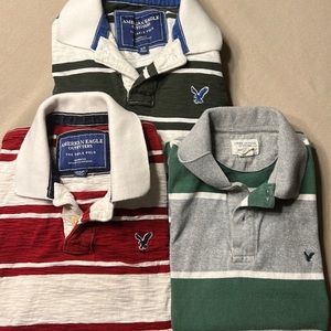 American Eagle Polo shirts.  2-long sleeve and 1-short sleeve.